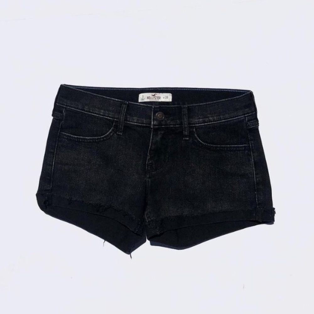 Hollister Black Low Rise Jean Shorts, W 26